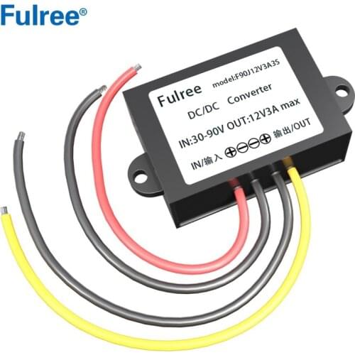 80V 72V 60V 48V to 12V 24V 3A 5A DC DC Converter 72VDC to 12VDC Voltage Converter Step Down Buck Car Truck Vehicle Power Supply