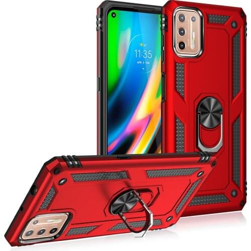 For Motorola Moto G9 Plus Play G8 Power Lite G Stylus Macro Hyper Fast E7 5G Plus Case Armor Ring Stand Shockproof Back Cover