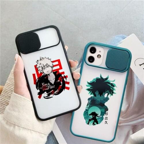 My Hero Academia Clear Phone Case For iPhone 11 Pro Max 12 XR XS SE20 8 7Plus Japan Anime Camera Lens Protection Hard Cover Capa