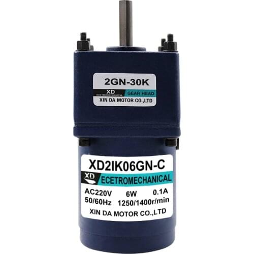 220V AC gear reducer motor 6W fixed speed single phase motor damping miniature slow speed induction motor