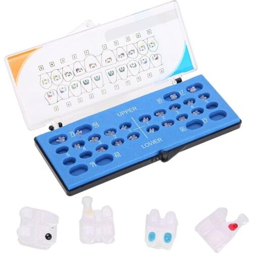 Dental Orthodontic Tooth Ceramic Brackets 022 Slot 345 With Hooks