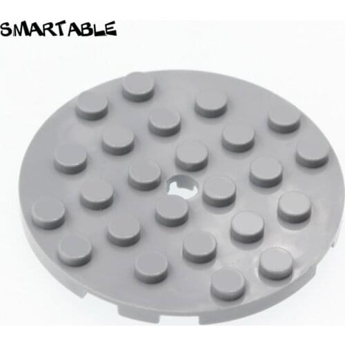 Smartable Plate Round 6x6 with Pin Hole Building Blocks MOC Part Toys Compatible Major Brand 11213 Technic City 15pcs/lot
