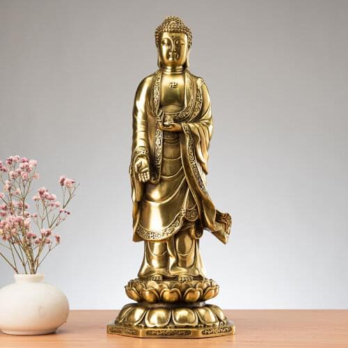 Special Offer High grade Copper worship Buddha statue standing buddha home family efficacious safe GOOD LUCK protection Talisman