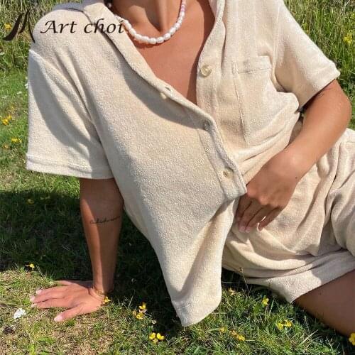 Two Piece Set Tracksuit Casual Outfit Suits Women Beach Shirt Blouse Tops Flannel Shorts Loungewear Mujer Ladies 2 Piece Sets