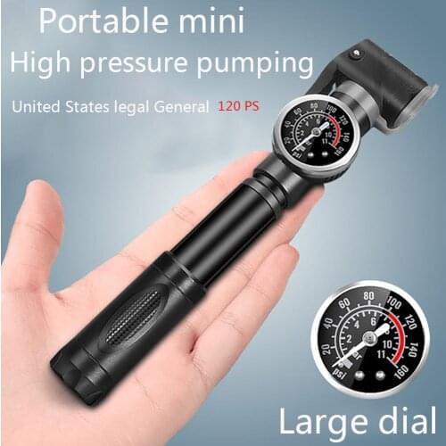 Ultralight Mini Anti-rust Alloy Waterproof MTB Bike Air Pump With Pressure Gauge Portable Bicycle Tire Inflator Hand Pump
