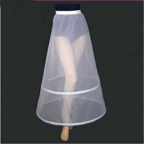 Women White 2 Hoops A-line Wedding Accessories Bridal Crinolines Vestidos De Novia Underskirt Bustle Petticoats