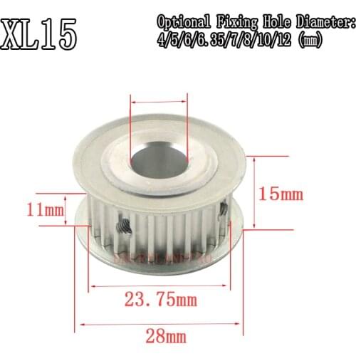 Double plane XL15 Timing Pulley Width 11mm Fixed inner hole4/5/6/6.35/7/8/10/12mm Synchronous 15tooth Wheel Gear