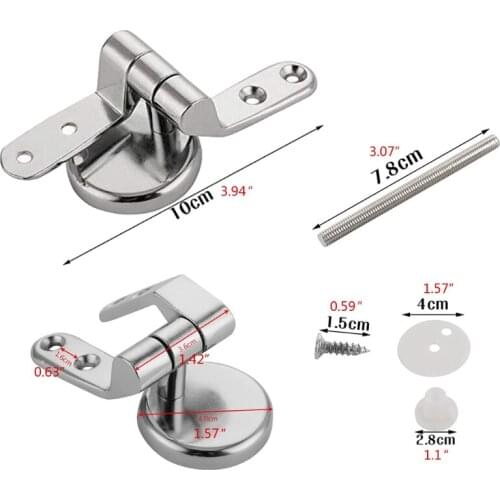 1 Pair Toilet Seat Hinge Replacement Parts Mountings with Screws Bolts and Nuts W3JE