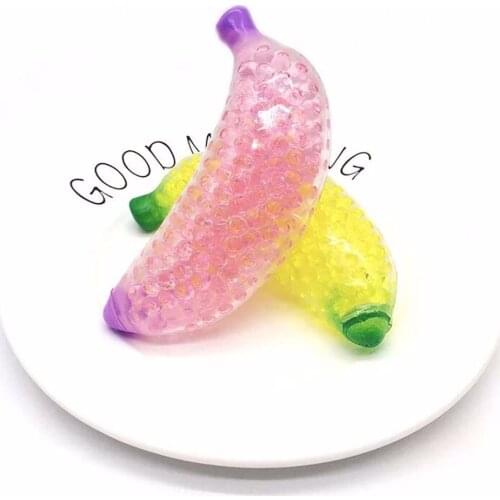 1Pc Simulation Fruit Banana Sensory Stress Reliever Mini Ball Toy Autism Squeeze Toys Anxiety Fidget Toys for Adult Kids