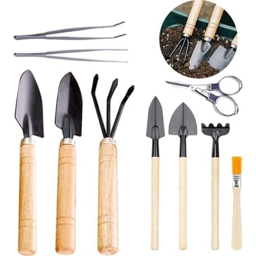 Multifunction 10 pcs Garden Hand Shovel Rake Tool Mini Gardening Trowel Transplanter Lightweight Plant Tools Seed Disseminators