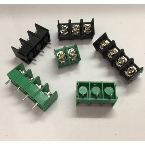 2pcs KF8500 8.5mm KF7620 7.62MM pitch connector pcb screw terminal block connector 2 pin / 3 pin / 4Pin Green Black 10A 300V