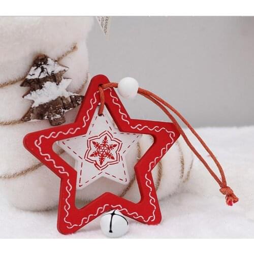 2Pcs Hanging Pendant Lightweight Nice-looking Portable Star Xmas Tree Bell Shape Pendant for Home