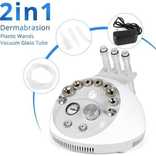 2 in 1 Diamond Dermabrasion Dead Skin Remove Microdermabrasion Skin Rejuvenation Vacuum Glass Black Head Reduce Machine