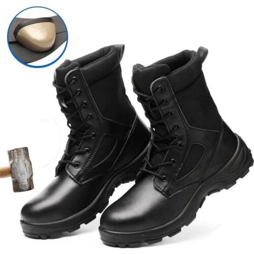 2020 new winter safety work boots men outdoor leather anti-puncture desert tactical safety shoes military military boots