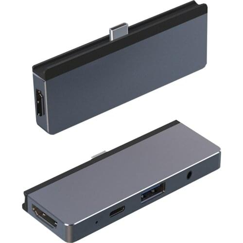 4-in-1 Type-C Interface To 3.5MM Audio Jack/USB 3.0/PD Fast Charger/HDMI-compatible Design for IPad Pro or Other Devices