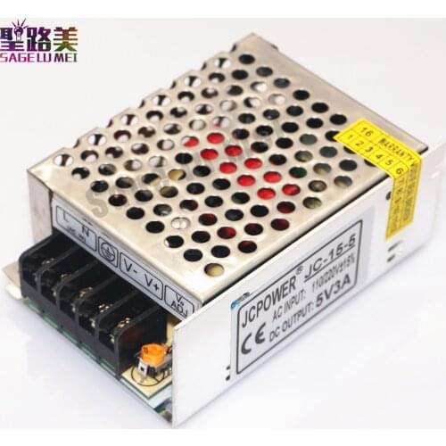 Output 5V 3A 15w led power supply electronic lighting transformer, 110v-240v AC/DC Universal Regulated Switching Power Supply