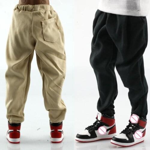 Hot Sales 1/6 Soldier Figure Pants Hip-hop Loose Casual Turnip Pants Black Warm Gray Light Khaki Clothes for 12 Male Body