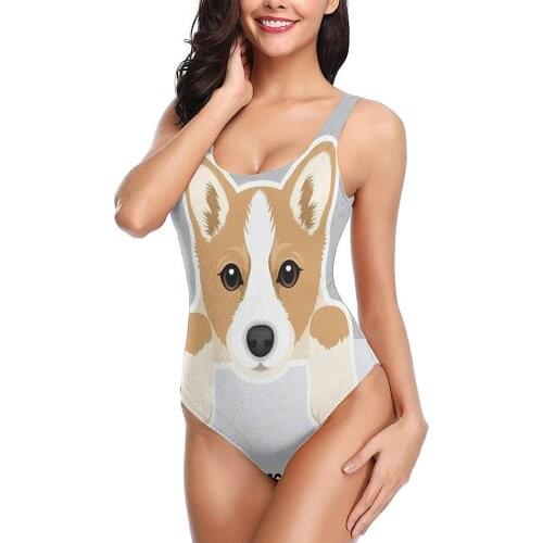 One-Piece Bathing Suits Sexy Swimsuits Swimwear For Women Teen Girls Cute Dog Pattern Welsh Corgi Puppy Funny Pets Animals