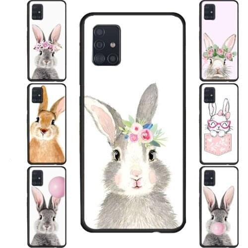 Cute Bunny Rabbit Case For Samsung Galaxy S21 Ultra Note 20 S8 S9 S10 Plus S20 FE S10e Note 9 Note 10 Plus