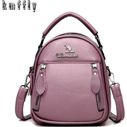 Hot Sale Brand Mini Leather Backpacks For Women Multifunction Travel Backpack Sac a Dos School Bags For Teenage Girls