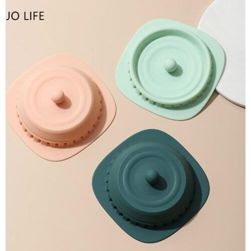 JO LIFE Anti-blocking Hair Catcher Sink Plug Drain Strainer Bathtub Floor Filter Silicone Floor Drain Cover Bathroom Accessories
