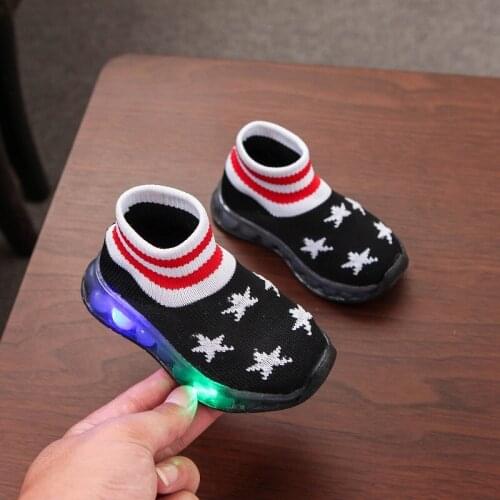 2021 Size 21-30 Glowing Sneakers Star Shoes Kids Led Shoes Children Boys Girls Luminous Sneakers Children Shoes LED Light Shoes