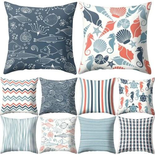 Shell Wave Square Throw Pillow Case Protector Case Cushion Cover Bedding Articles Cushion Cover Pillow Cover Home Pillowcase