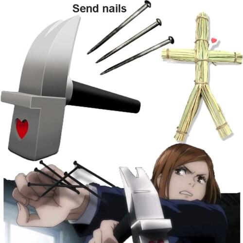 Hot Anime Jujutsu Kaisen Kugisaki Nobara Cosplay Prop Service Curse Hammer Holding Scarecrow Weapon Halloween Carnival Fancy