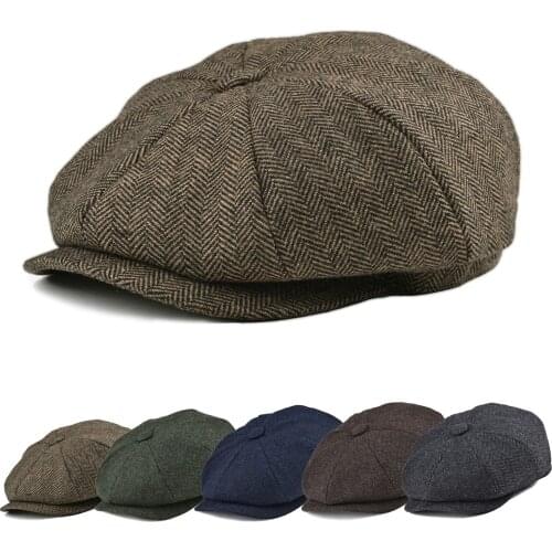 Fahion Stripe Beret Hat British Style Classic Retro Newsboy Hats for Men Women COTTON Berets Cap Leisure Sports Sun Caps HOT