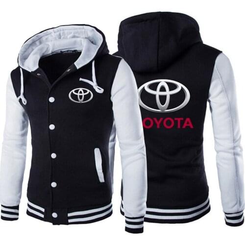 2020 Autumn Winter Toyota Patchwork Breasted Fleece Jackets Men Print Hoodies Fashion Baseball Uniform Casual Coat Sportwear Top