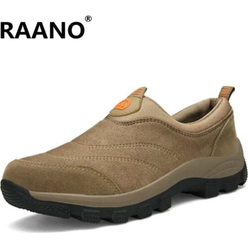 Men Suede Hiking Shoes Waterproof Outdoor Sport Shoe Brand Military Mountain Climbing Men Sneakers Rubber Sole Trekking Shoes