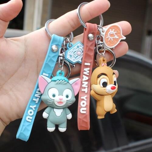 Soft Cartoon Cat Keychain PU Leather Keychains for Women Bag Pendant Jewelry Trinket Key Ring Fashion Man Car Key Chains