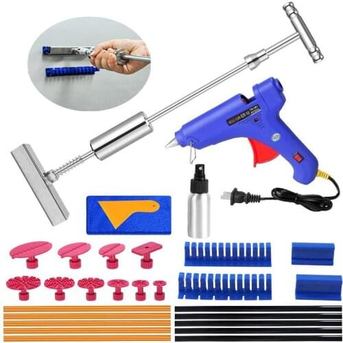 Paintless Dent Repair Remover Removal Tool Kit Professional Car Dent Remover Tools Slide Hammer Hot Glue Tap Down Kits