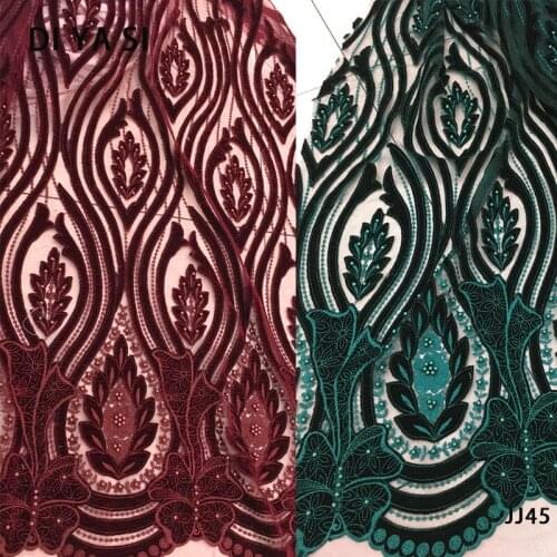 New arrival african lace fabrics high quality Green cord lace guipure lace fabric for party dress.Nigerian beaded JJ45