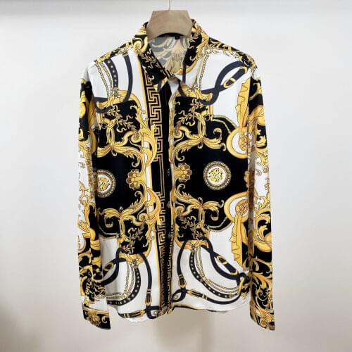 Europe Spring Autumn 2021 Fashion Mens High quality Long sleeves Shirts Top B059