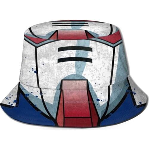 Am Rx - 78 - 2 Print Bucket Hats Sun Cap Phone Suit Am Logo Japan Anime Japanese Manga Mecha Gunpla Wing Mech Robot Rx78 2
