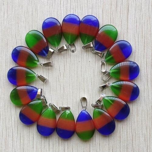 2020 new Fashion Synthetic cats eye stone water drop charms pendants for jewelry making 50pcs/lot wholesale Free shipping