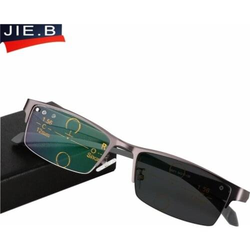 Progressive Multifocal glasses Photochromic reading glasses Flexible Temples Legs Half Frame Male Presbyopia Half Frame Glasses