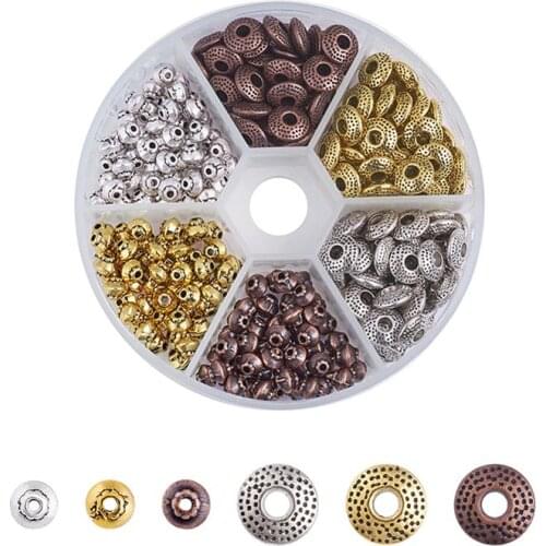 Multisize Mix Color Tibetan Style Alloy Spacer Beads 8x2cm For Bracelet Necklace DIY Making Handmade