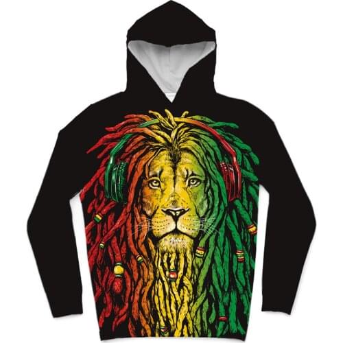 REAL American US SIZE 2 Styles Rastamon Sublimation Print Plus Size Hoodies