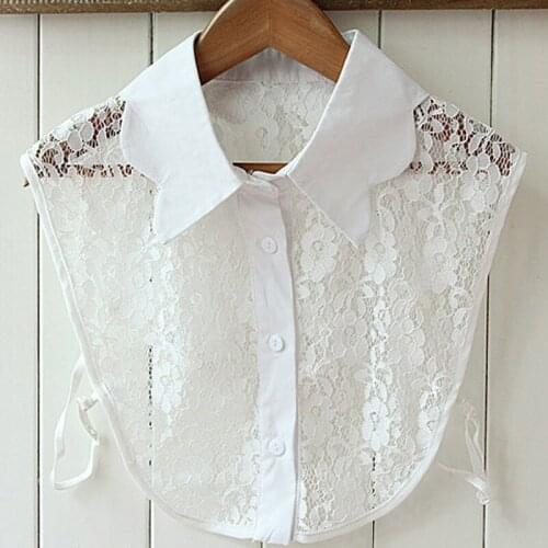 Detachable lace flower collar Decorative High-end lace flowers wavy neckline Fake Collar White & Black Tie versatile womens
