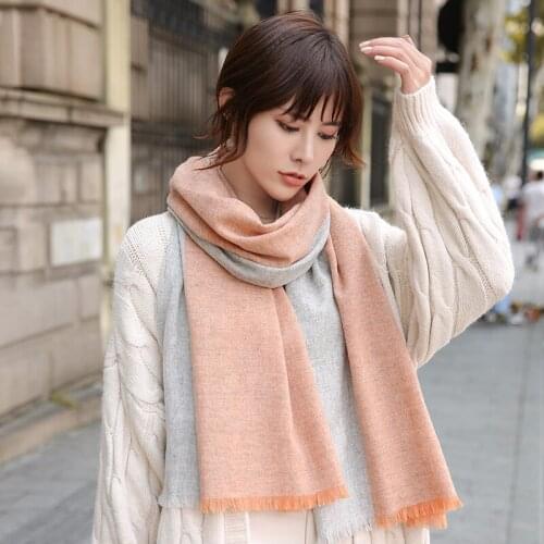 Wool Scarf Winter Women Shawls and Wraps Pashmina Warm Vintage Scarves for Ladies Striped Cashmere Scarf Outdoor Echarpe Femme