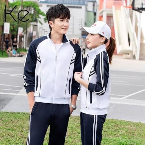 Ke 2021 unisex Sports suit new couple spring and autumn long-sleeved sportswear trendy fashion Korean tracksuit women men
