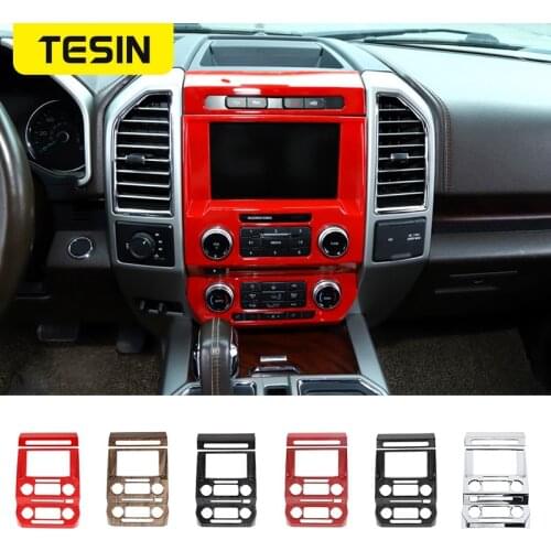 TESIN ABS Car Emergency Light Switch Central Control Navigation Panel Decoration Stickers For Ford F150 2015 Up Car Accessories