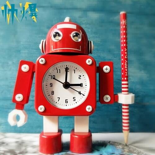 Transformers Robot Alarm Clock Creative Student Clock Lazy Children Cartoon Mute Metal Alarm Clock