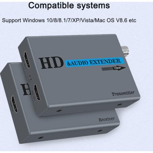 Extender Over HDMI-compatible Coax HD Kit Coaxial Cable Transmission Extender for Security Cameras Coaxial with Coaxial Loop Out