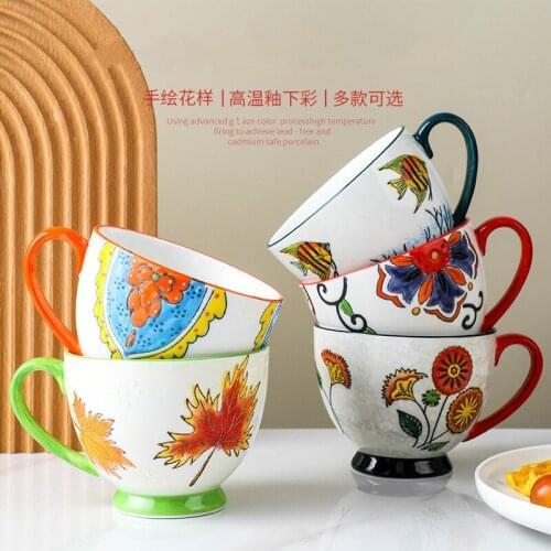 Explosive Oatmeal Ceramic Breakfast Cup High Temperature Household Large Capacity Mug Milk Bottle Coffee Cup Creative Gift