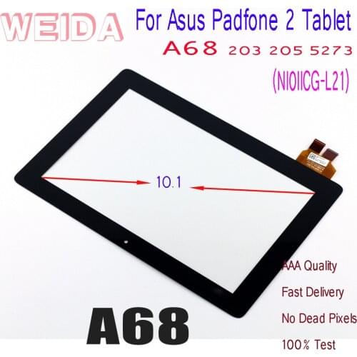 WEIDA LCD 10.1" For Asus Padfone 2 A68 A68M LCD Display Touch Screen Assembly Frame A68 203 205 5273 (NI0IICG-L21) Replacement