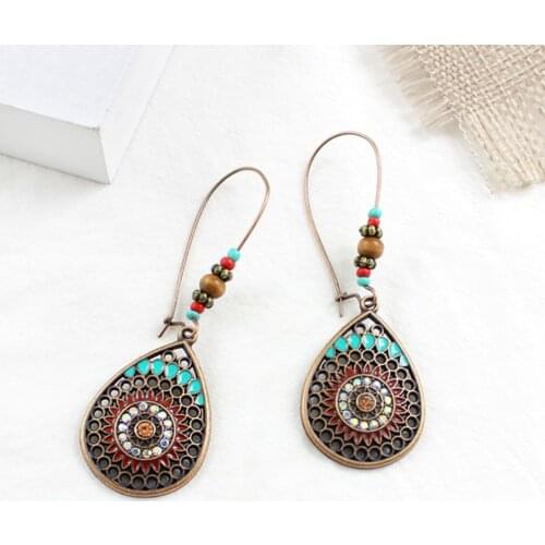 Womens Vintage Boho Earrings Ethnic Water Drip Hanging Dangle Drop Earrings Female Wedding Party Jewelry Gift Accessories #BL3