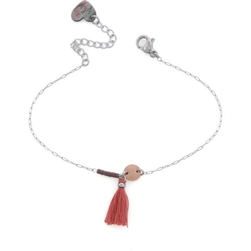 Ladies Bracelet Stainless Steel Gold Chain Bohemian Wool Tassel Simple Pendant Fashion Jewelry Bracelet Give Girlfriend Gift